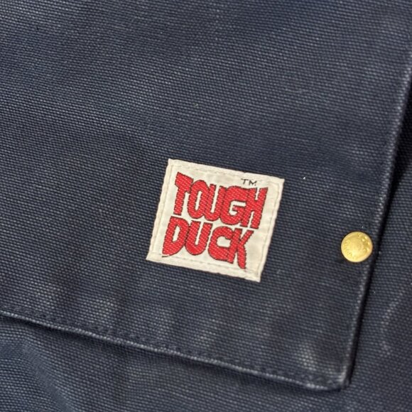 VTG Tough Duck Down Filled Work Jacket Mens 2XL Long Canvas Corduroy Collar Coat - Picture 4 of 16